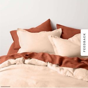 Crate & Barrel Natural Hemp Elegant Pink King Duvet Cover